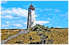 Faulker's Island Lighthouse in Connecticut Digital Painting